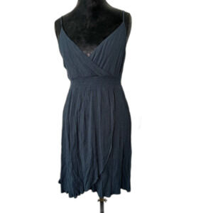 O'Neill Women’s Mini Dress Blue Grey Wrap V-Neck Summer Sundress Boho Size M